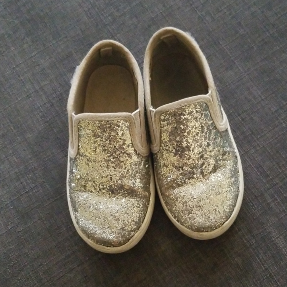 Silver glitter slip-on